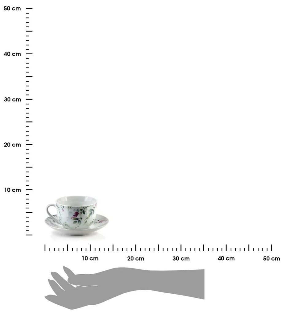 Porcelánová šálka s podšálkou Joy Plants 245 ml sada 2ks