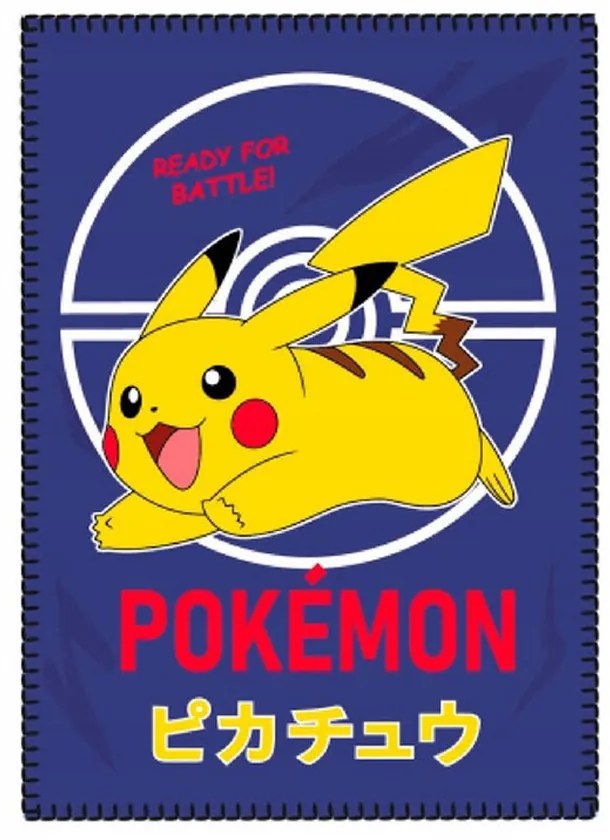 DETSKÁ FLEECOVÁ DEKA POKEMON 100X140 CM VZOROVANÁ