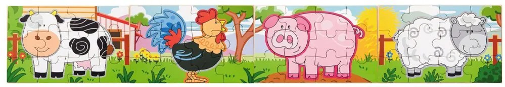 Viga drevené puzzle - farma