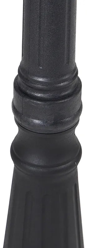 Klasická lampa s lampášom čierna 3 svetlá IP44 - Capital