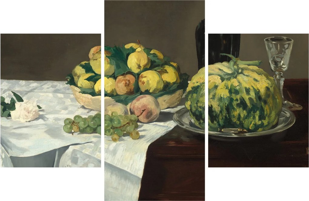 Obraz - Edouard Manet, Still Life with Melon and Peaches, reprodukcia (90x60 cm)