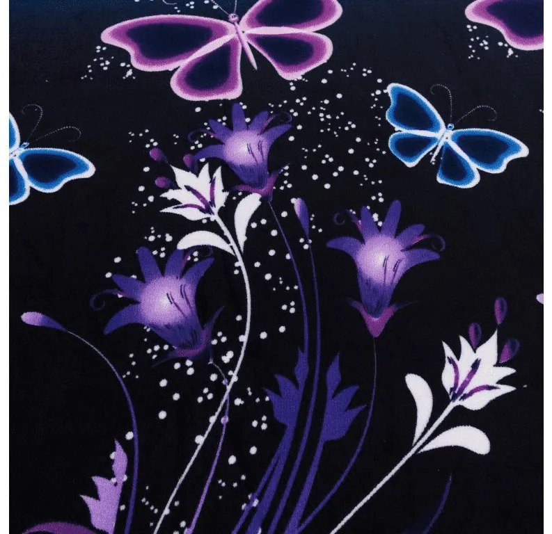 Plachta mikroplyš VIOLET BUTTERFLY 200x200 cm tmavomodré