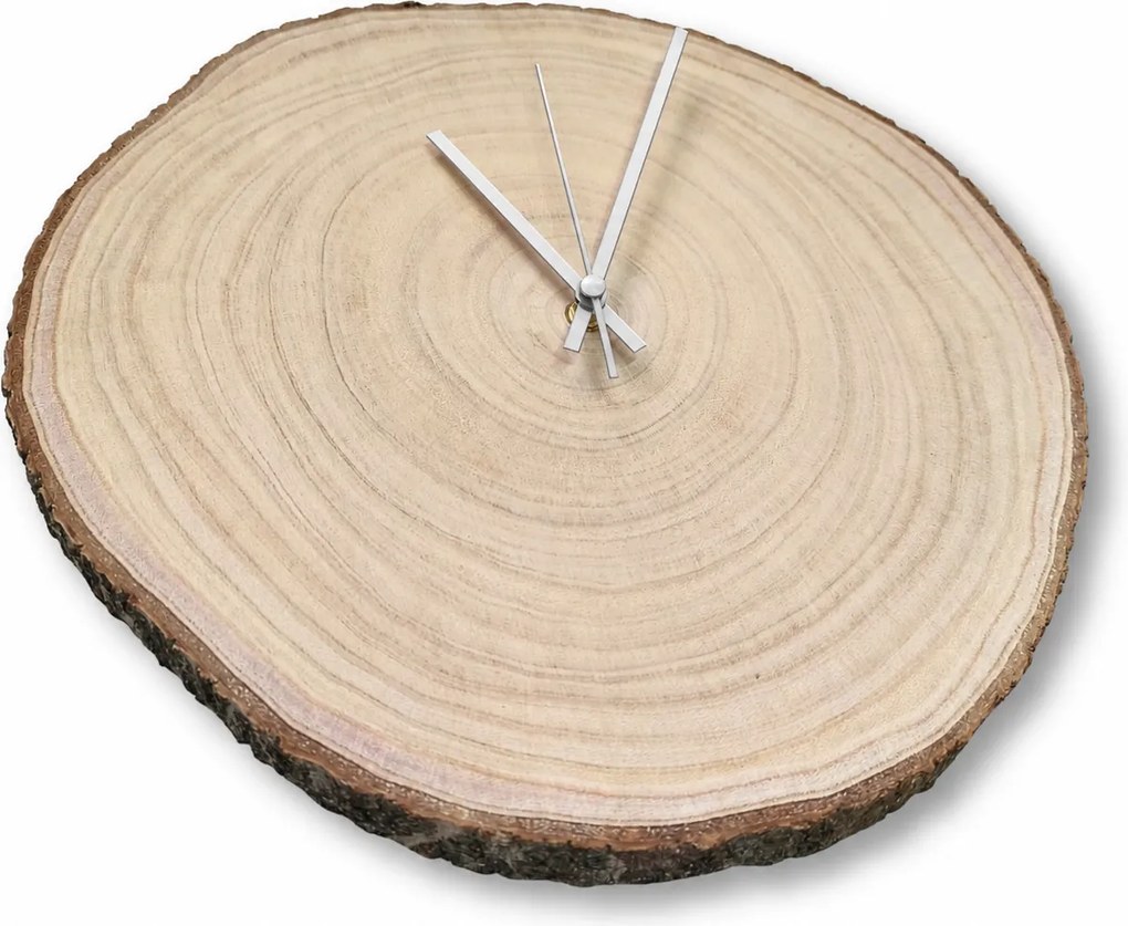 Nástenné hodiny z plátu dreva s letokruhmi a kôrou | KOR: Farba čierna RAL 9005 26-29 cm 4801-115419 KOR001-26-29-BLACK