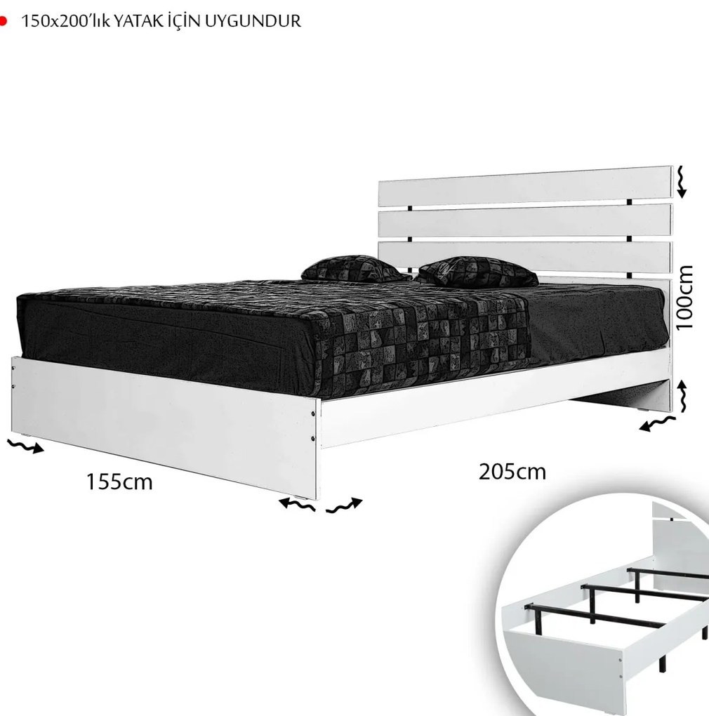 Posteľ Fuga manželská posteľ 150x200 cm biela