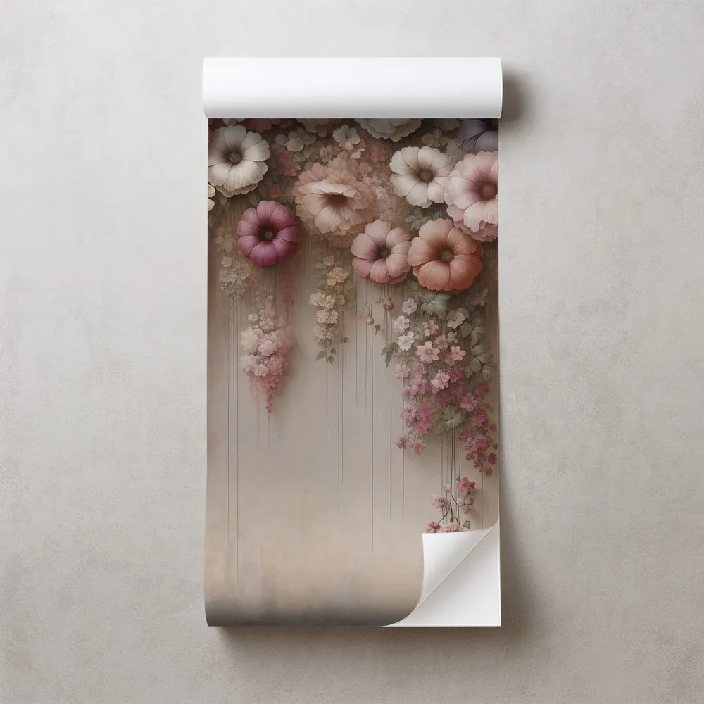 Samolepiaca tapeta pastelové visiace kvety