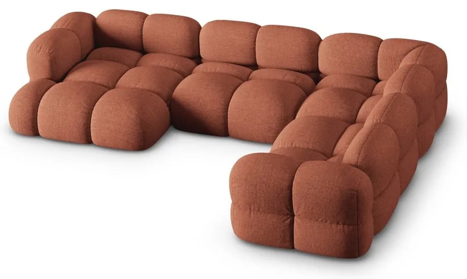 Rohová pohovka v tehlovej farbe (pravý roh/do tvaru "U") Loretto – Cosmopolitan Design