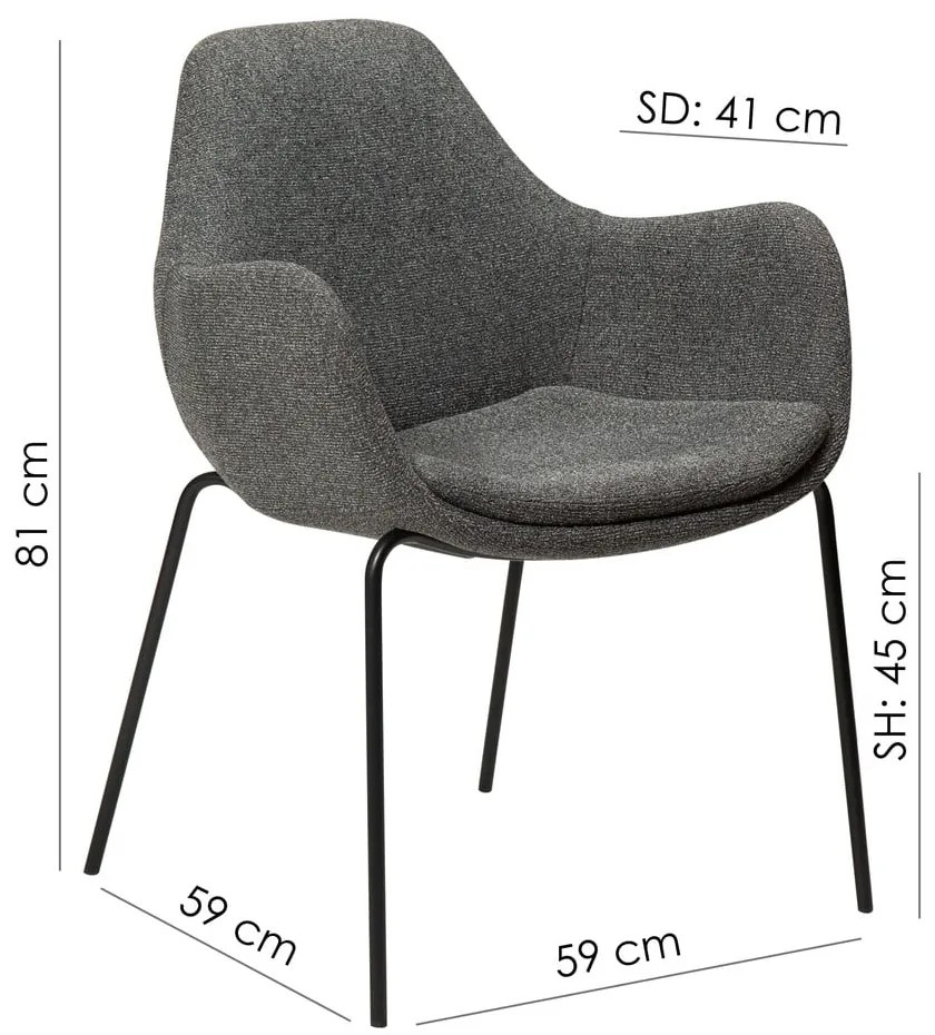 Béžové kreslo z textílie buklé Zimmer – DAN-FORM Denmark