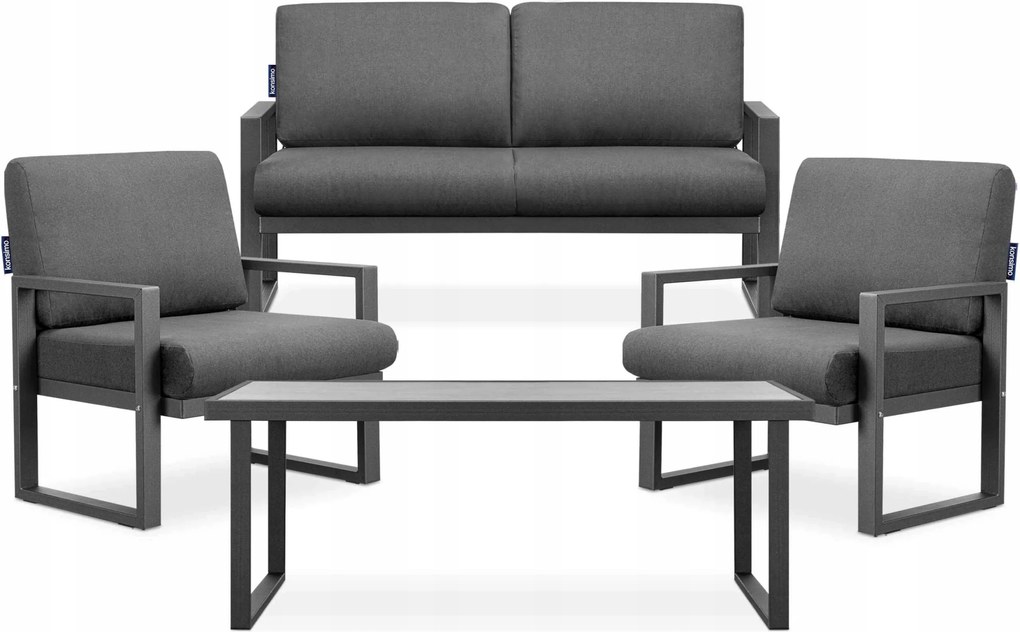 Sada záhradného nábytku stôl pohovka stolík antracit/sivá Konsimo Frena loft