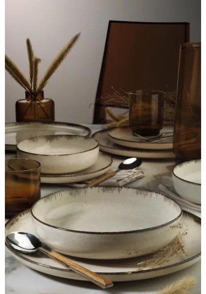 Jedálna súprava 16 ks béžová/porcelán