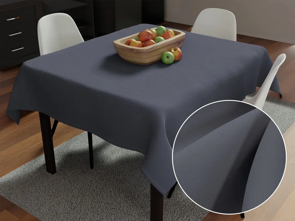 Biante Dekoračný štvorcový obrus Rongo RG-017 Tmavo sivý 140x140 cm