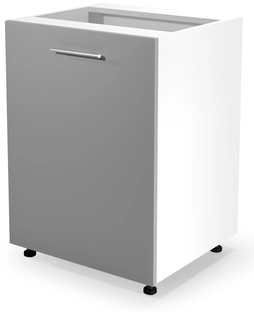 Dolná kuchynská skrinka pre zabudovanie drezu VITO - 60x82x52 cm - šedá lesklá