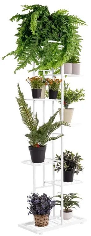 Kondela Kovový stojan na kvety, biely kov, BAMIR TYP 2