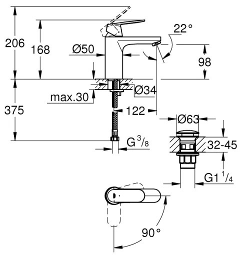 GROHE 23928000 - Umývadlová batéria DN 15 veľkosť M lesklý chróm