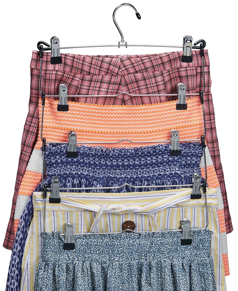 Zeller Present Kovový vešiak na oblečenie s klipmi, na sukne a nohavice, 4 úrovne