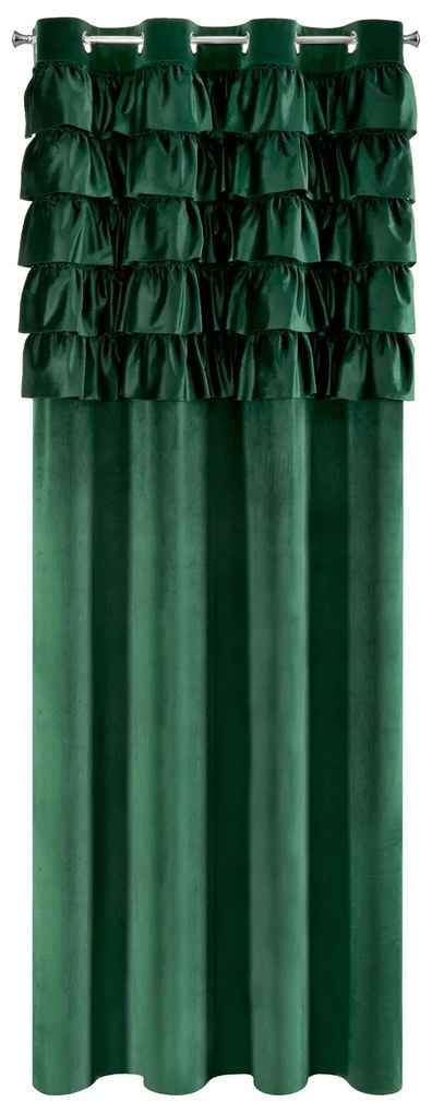 ZATEMŇOVACÍ ZÁVES NA KRÚŽKOCH AURA 140X250 CM TMAVOZELENÁ