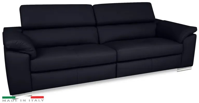 Moderná kožená pohovka LOREN II (4P), tm. modrá (madras - 106 dark blue)
