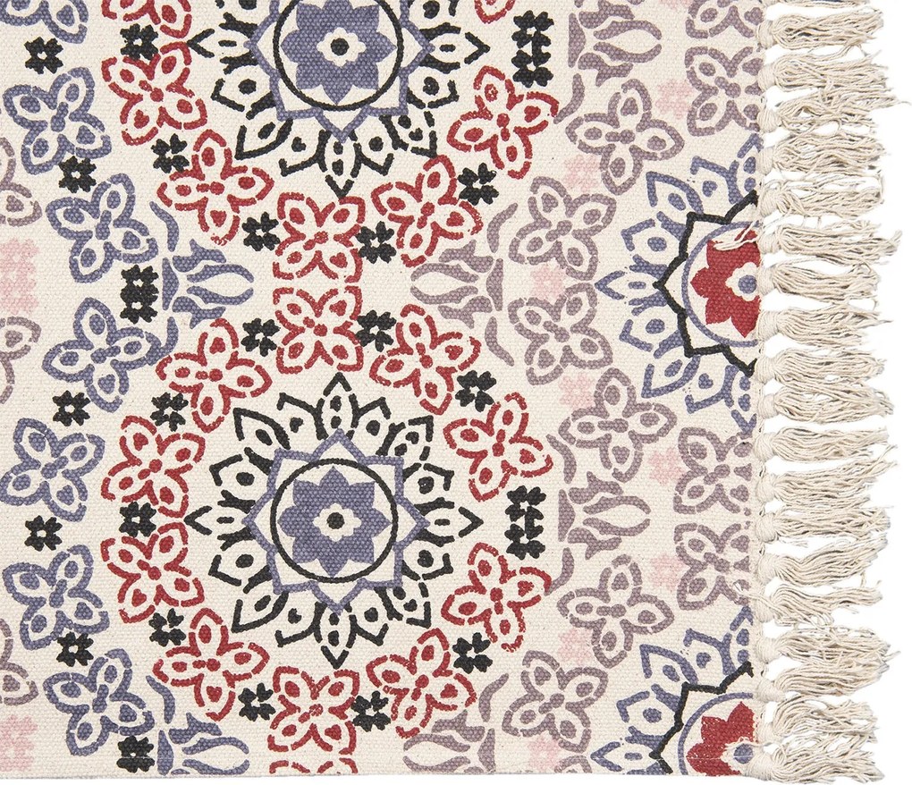 Bavlnený koberec so farebnými ornamentmi a strapcami - 140*200 cm