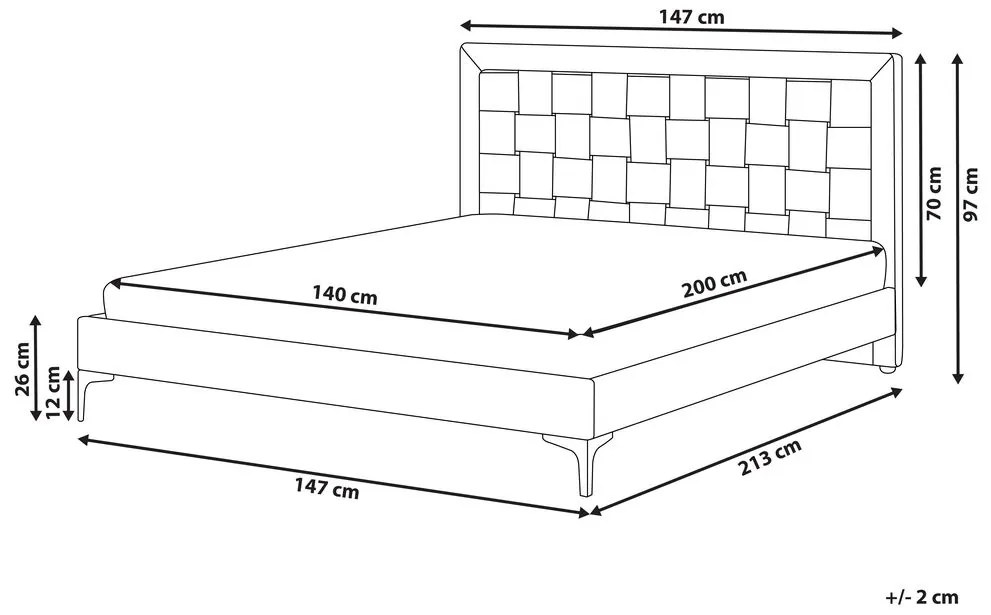 Manželská posteľ 140 cm LIMO (polyester) (šedá) (s roštom). Vlastná spoľahlivá doprava až k Vám domov. 1018574