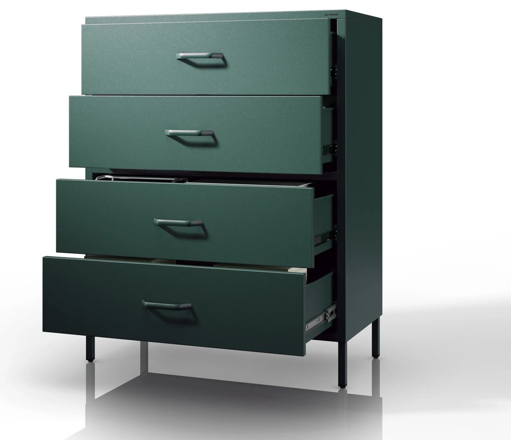 Komoda CARLA, 800 x 1015 x 400 mm, Modern: fľaškovo zelená farba