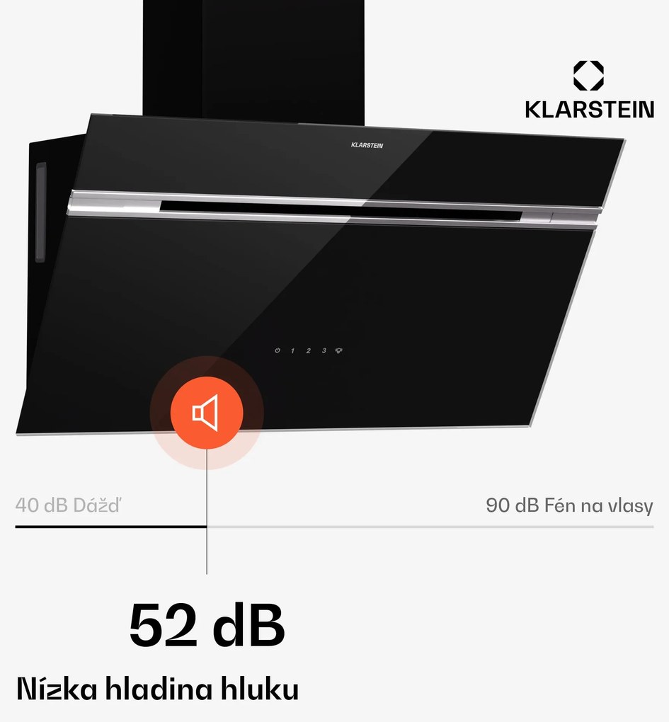 Klarstein Alina digestor, 70 cm, 600 m³/h, Tichý, EEK A