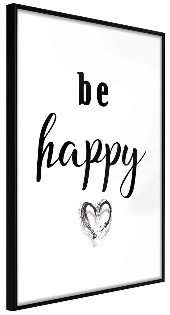 Artgeist Plagát - Be Happy [Poster] Veľkosť: 20x30, Verzia: Čierny rám s passe-partout