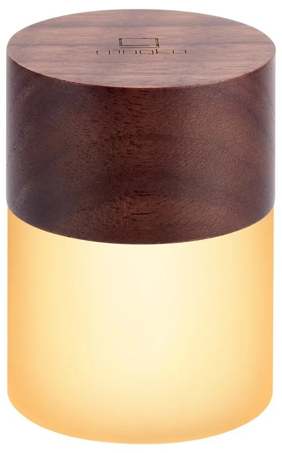 Tmavohnedá stmievateľná stolová lampa so skleneným tienidlom (výška 10,5 cm) Lemelia – Gingko