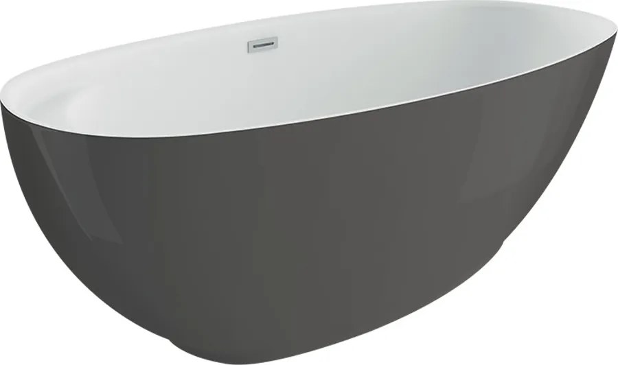 Polimat Akrylátová voľne stojaca vaňa Kivi 165x80 POLIMAT-Rozmery: 165x75, POLIMAT-Farba vane: Biela / granat