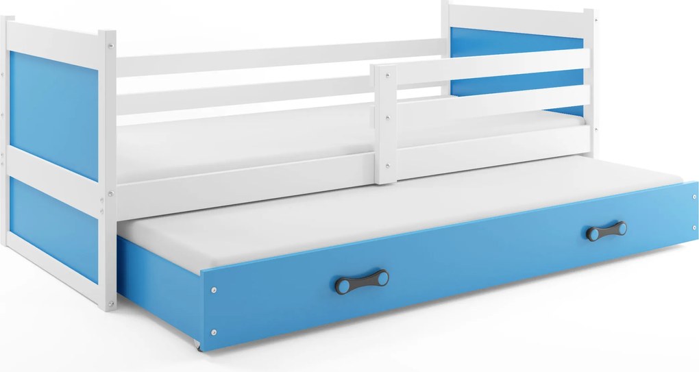 Posteľ s prístelkou RICO 2 200x90 Biela - Modrá