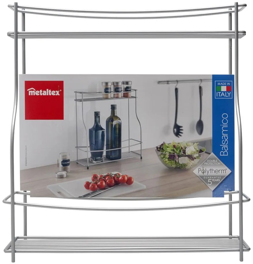 Polica na korenie s 2 poschodiami Metaltex Balsamico