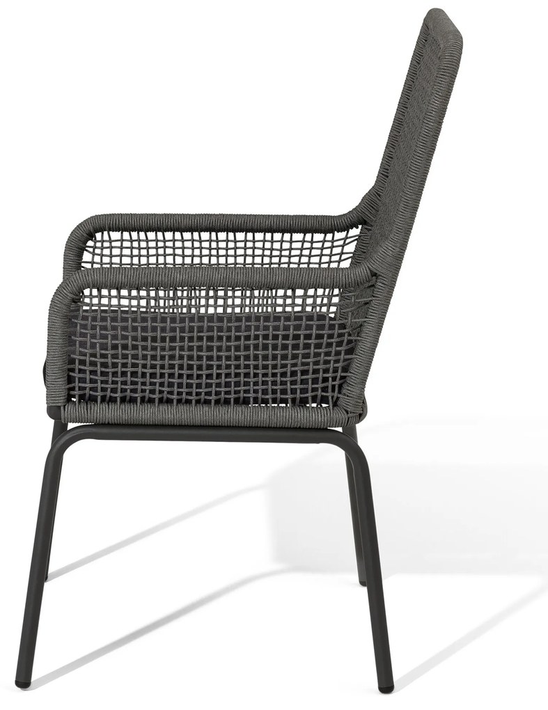 Stolička s vysokým operadlom s textilným výpletom