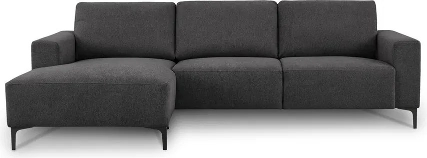 Antracitová ženilková rohová pohovka (ľavý roh/s leňoškou) Fabian – Scandic
