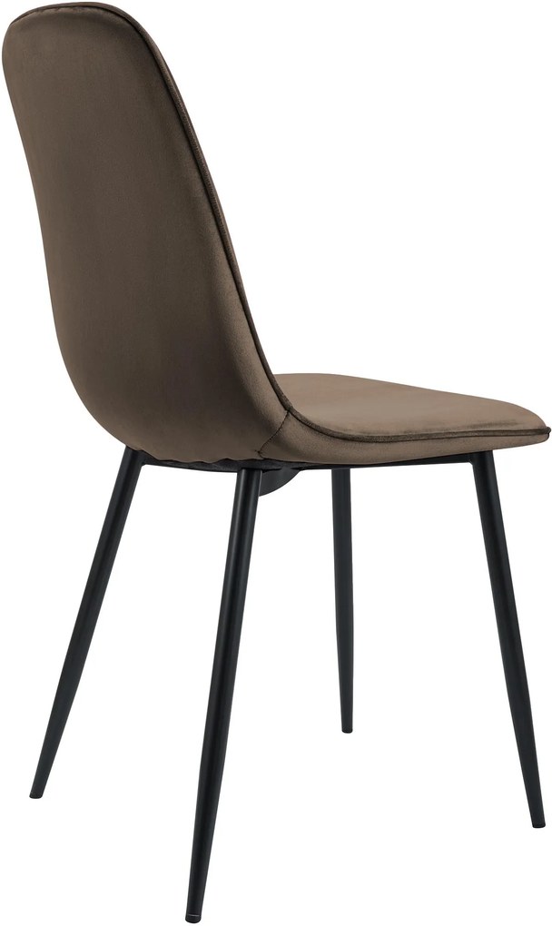 Sada 4 ks jedálenských stoličiek Maryam zamat - hnedá