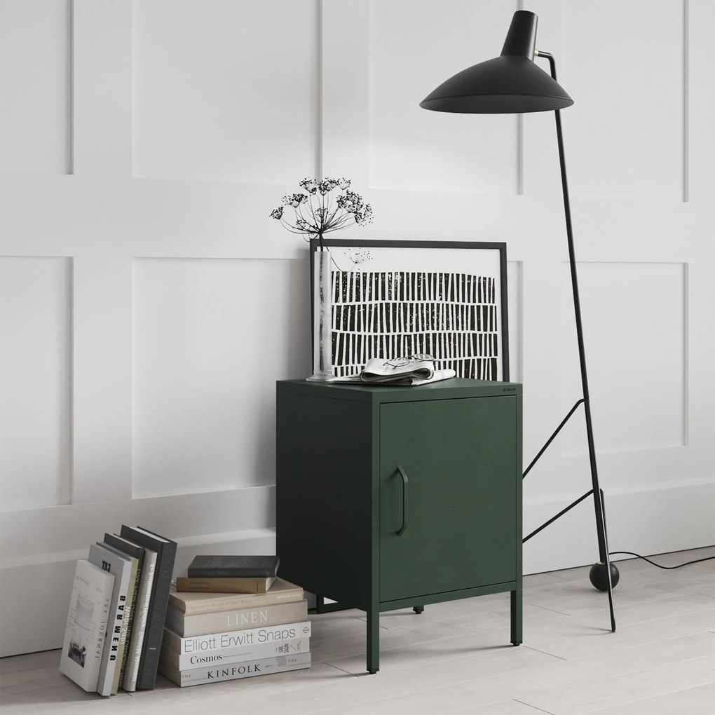 Nočný stolík MIA, 424 x 595 x 400 mm, Modern: fľaškovo zelená farba