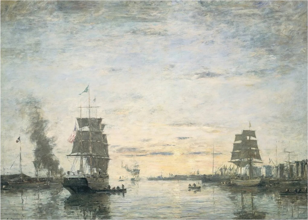 Obraz - Eugène Boudin, Entrance to the Harbor, Le Havre, reprodukcia (70x50 cm)