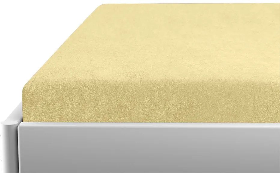 Froté plachta do detskej postieľky žltá 70x140 cm