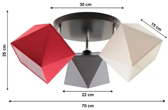 Prisadený luster DIAMENT 3xE27/60W/230V