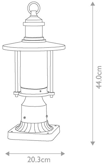 Kichler KL-RIVERWOOD3-M - Vonkajšia lampa RIVERWOOD 1xE27/60W/230V IP44 čierna