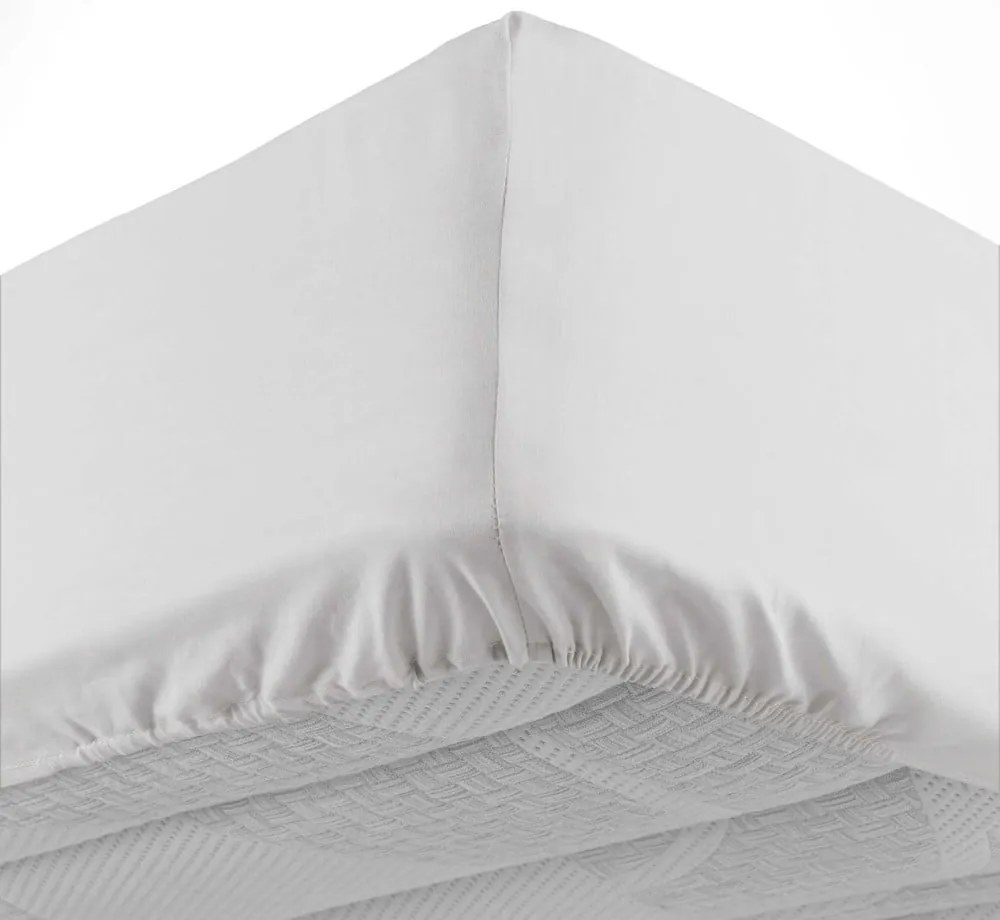 Biela napínacia bavlnená plachta 160x200 cm Lina – douceur d'intérieur