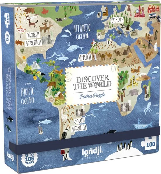 Londji Puzzle do vrecka 100ks: World