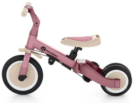 PETITE&MARS - Detská trojkolka 5v1 TURBO Dusty Rose