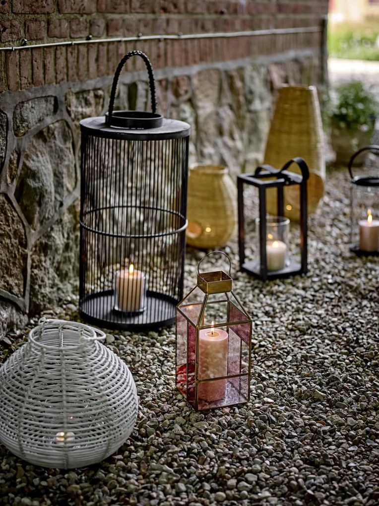 Bloomingville Lampáš Drew Colour Glass Rose 34 cm