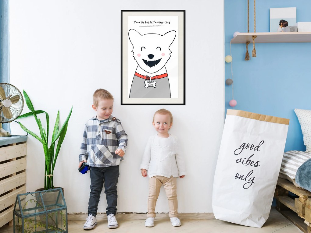 Artgeist Plagát - Doggy Harry [Poster] Veľkosť: 40x60, Verzia: Zlatý rám s passe-partout