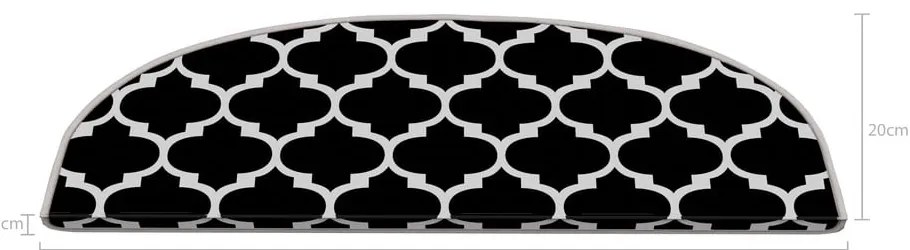 Čierno-biele nášľapy na schody v súprave 16 ks 20x65 cm Madalyon – Vitaus