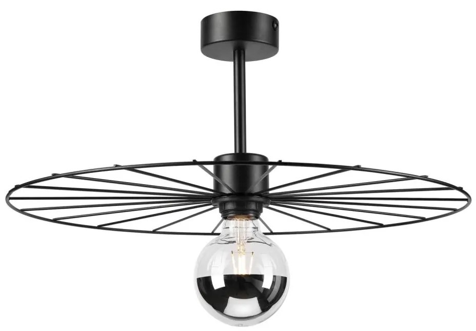 Luster na tyči MONTANA 1xE27/15W/230V pr. 45 cm čierna