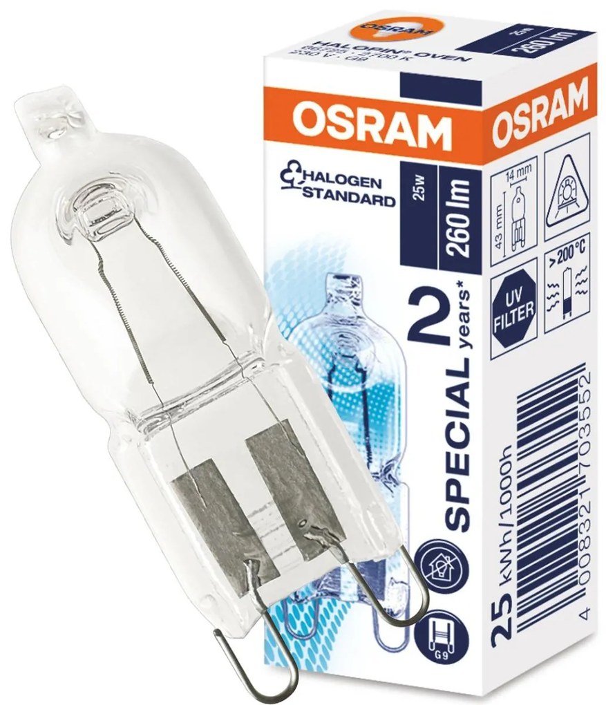 OSRAM CAPSULE HALOPIN OVEN 40W/G9/230V/490Lm