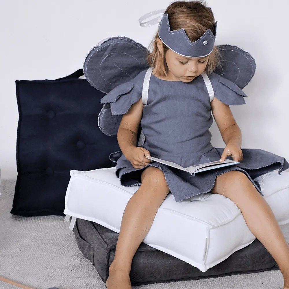 Prešívaný puf biela 46x46x13cm