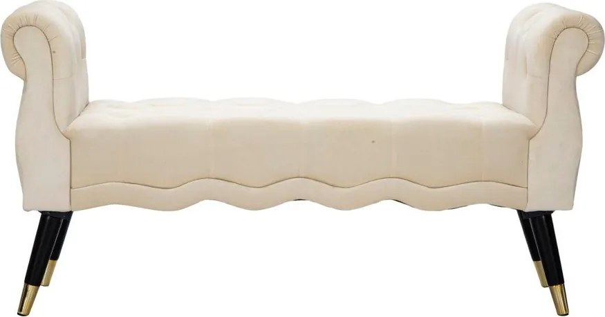 Krémová zamatová lavica Paris – Mauro Ferretti