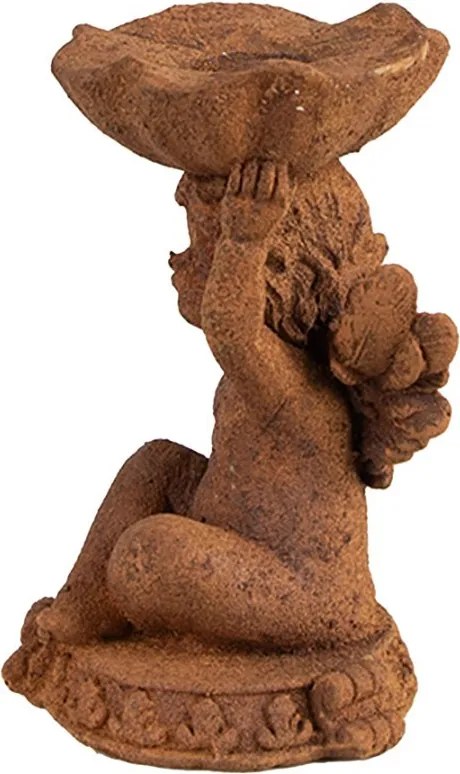 Svietnik dekoratívna hrdzavá figúrka anjel - 7*7*12 cm