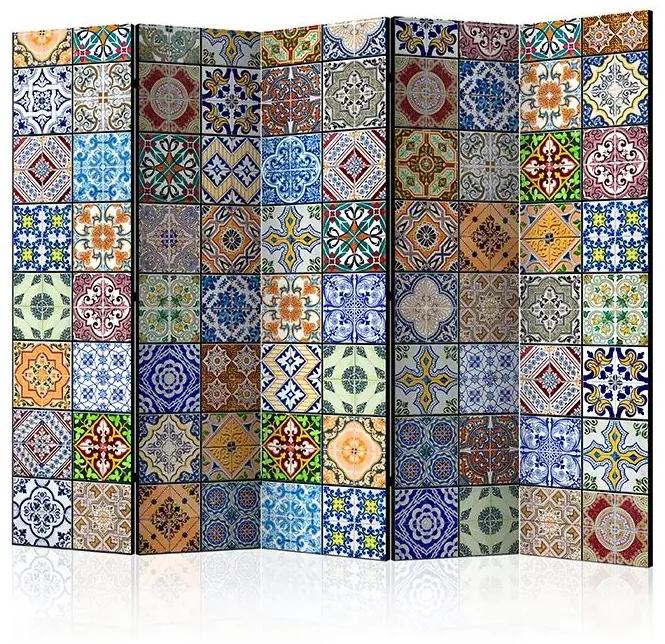 Paraván - Colorful Mosaic II [Room Dividers] Veľkosť: 225x172, Verzia: Akustický