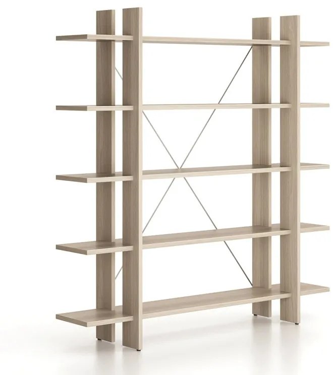 Kancelársky regál vysoký dlhý SOLID, 1800 x 400 x 1825 mm, dub prírodný